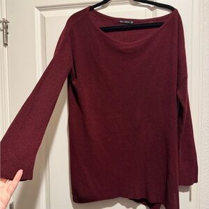 Zara Deep Red Knit Top